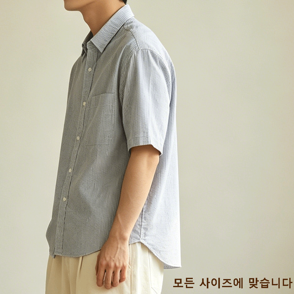 심플 스타일 연한 셔츠 자켓 전체 이미지