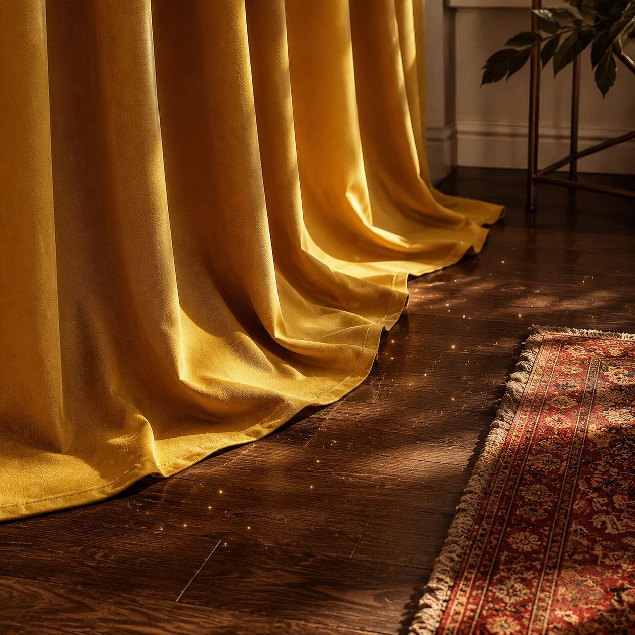 Solid color short curtain detail and fabric texture