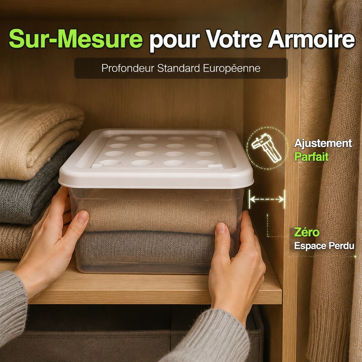 Boîte de rangement en plastique transparent