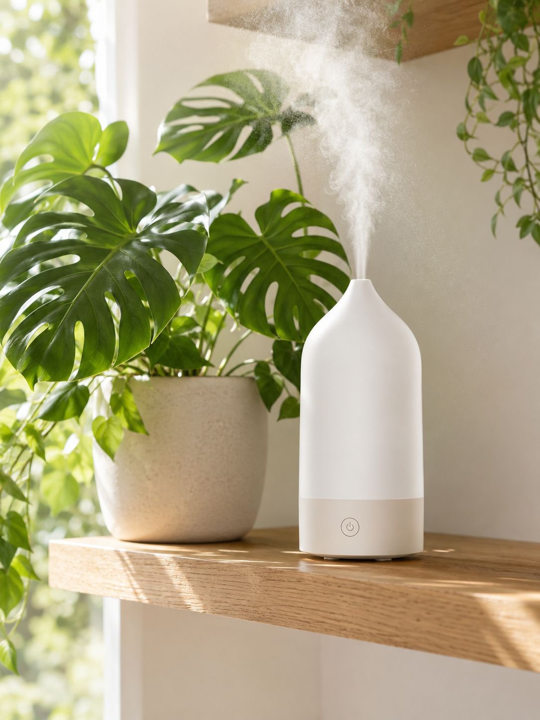 Close-up of vase style diffuser with essential oils