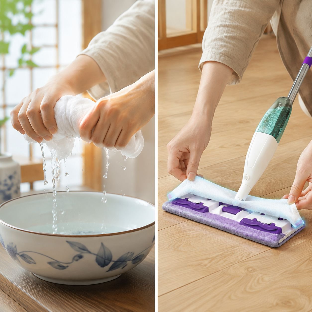 多機能家庭用乾湿両用モップの全体画像