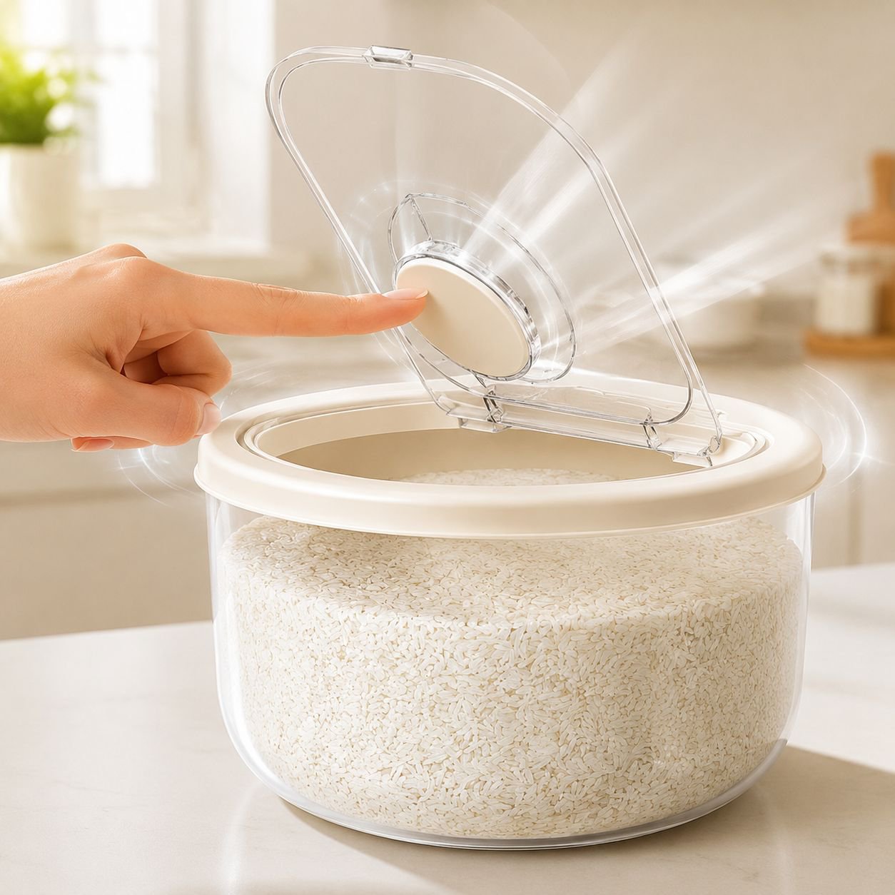 Modern airtight canister for flour storage