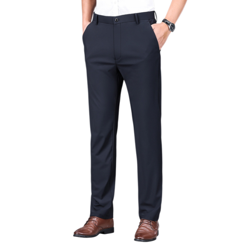 비즈니스 캐주얼 정장바지 남성 기모 도톰 일자 비즈니스 바지 고탄력 자수 추동 정장바지