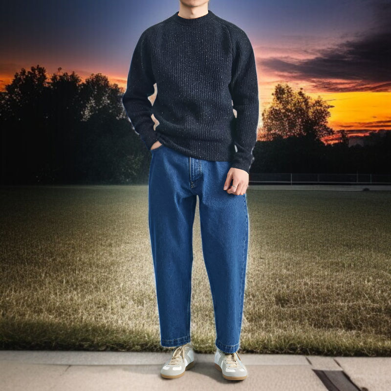 暖かいウール素材のセーター着用イメージ