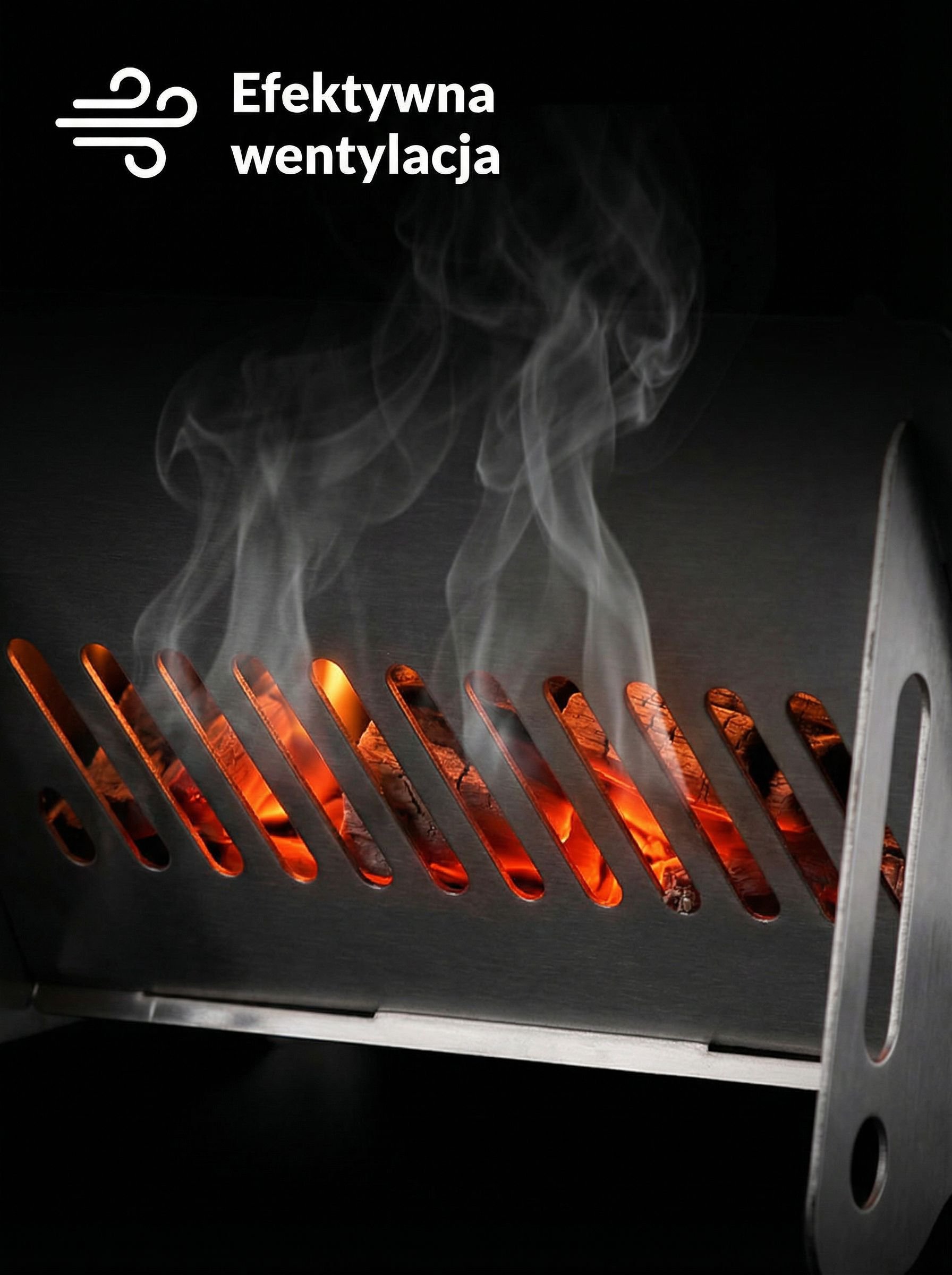 Grill campingowy z przygotowanym mięsem