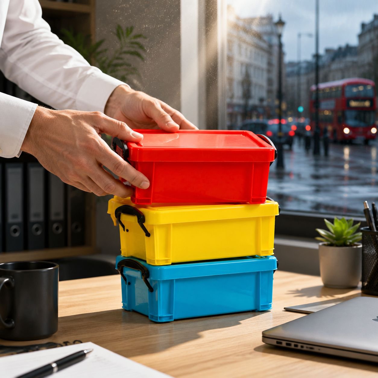 Durable Large Storage Box Solid Color Household Organizer