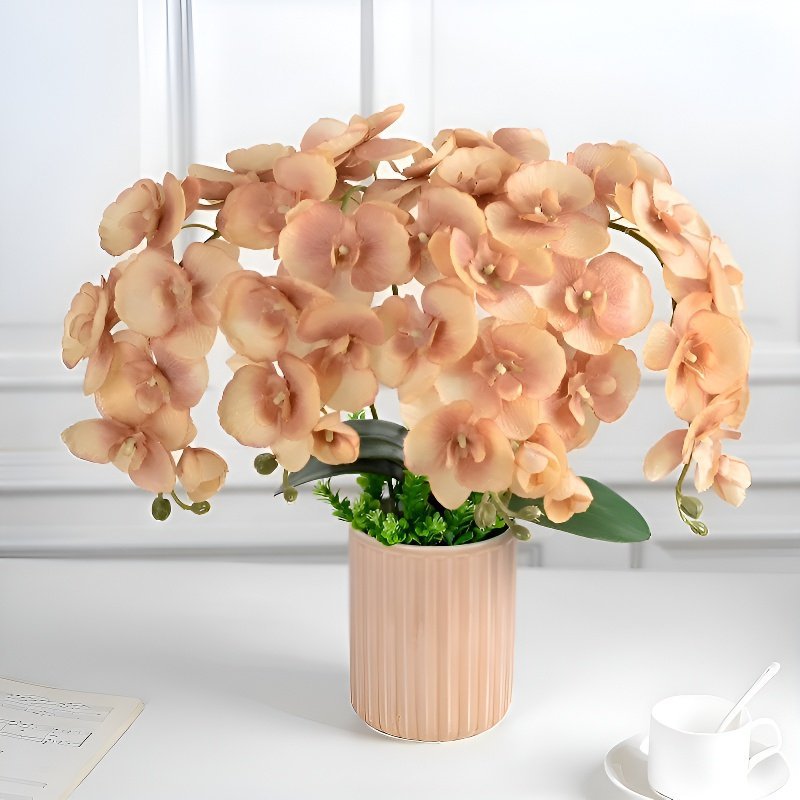 버터플라이 오키드 인조 꽃 유럽풍 홈 장식