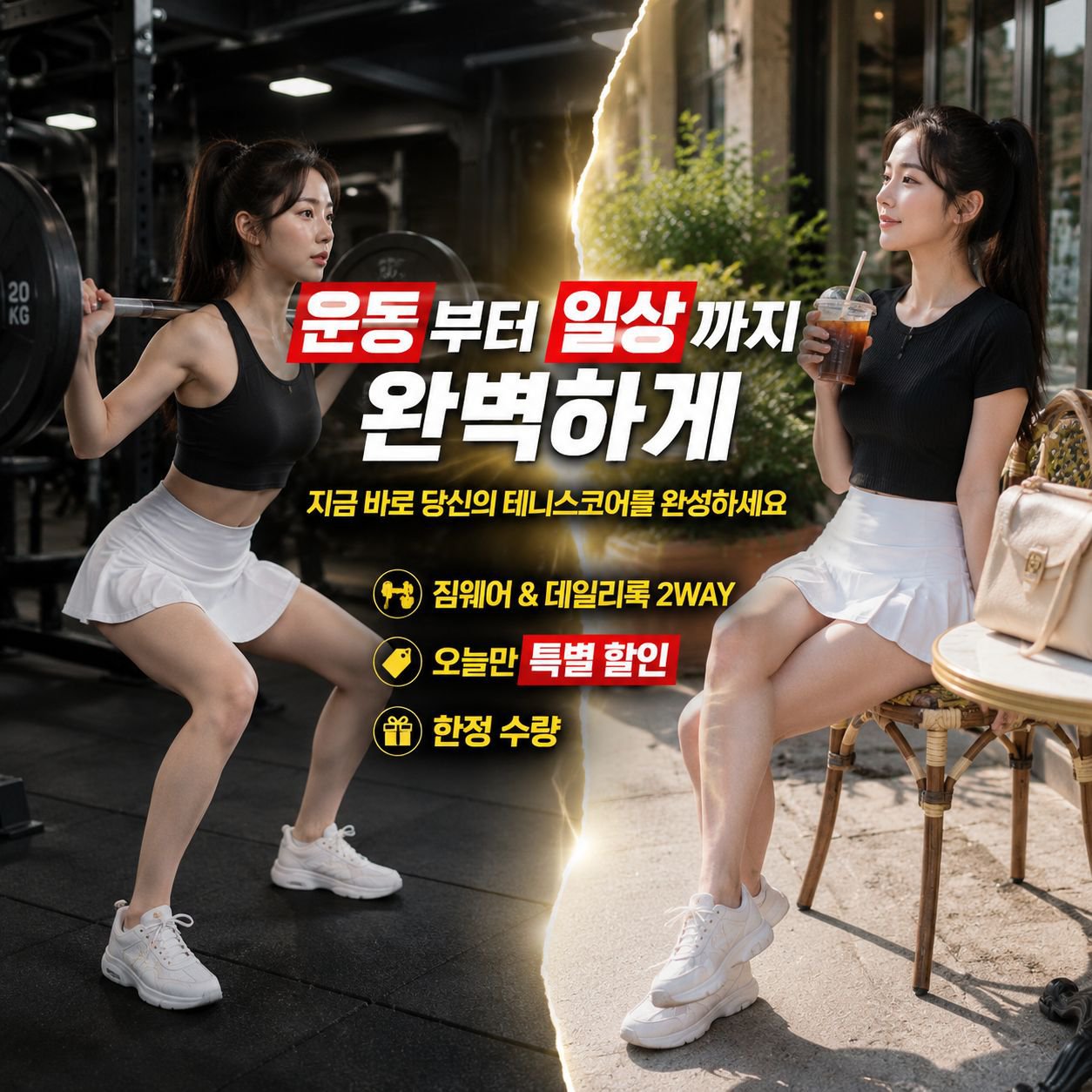 여름용 하이웨스트 요가 숏스커트 팬츠