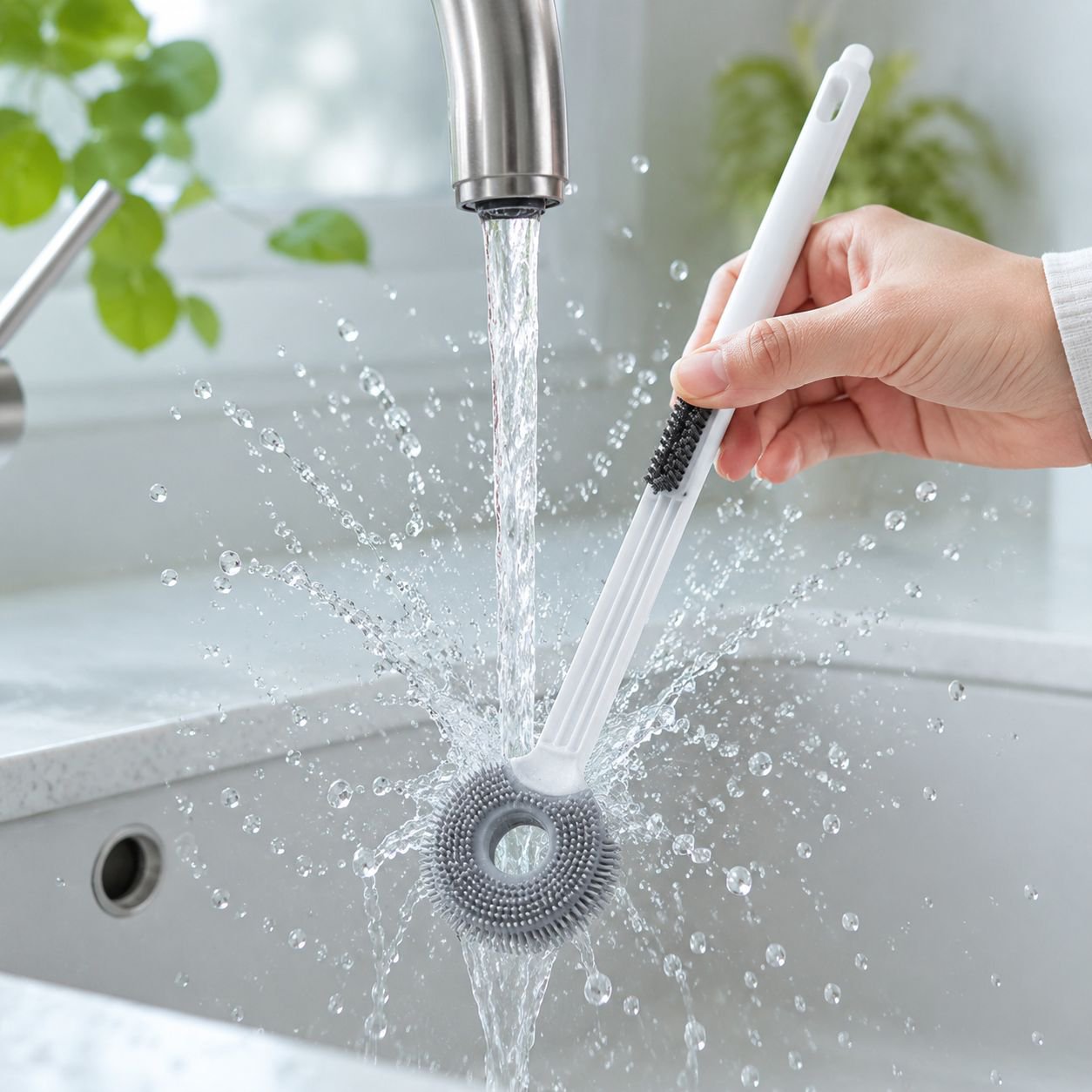Brosse de toilette en forme de sucette en silicone