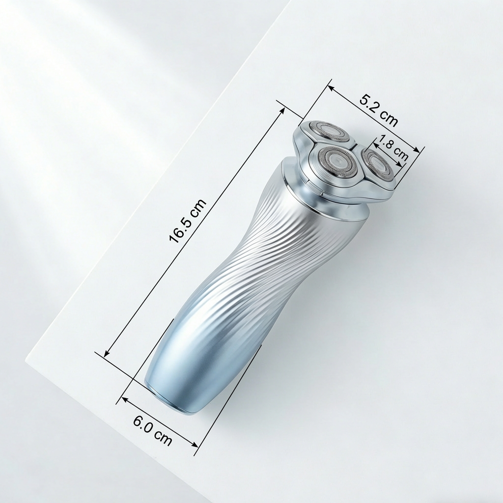 Hombre usando la afeitadora eléctrica