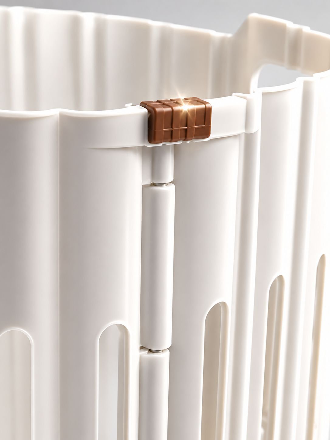 Laundry basket folded flat for convenient storage