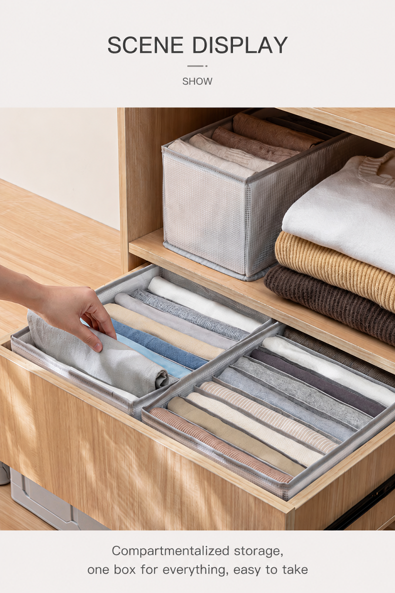 Drawer organiser keeps underwear separated and easy to find