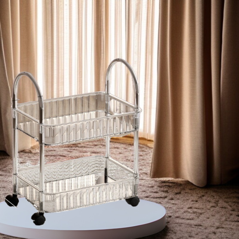 이동식 아크릴 다층 수납 선반 전체 모습