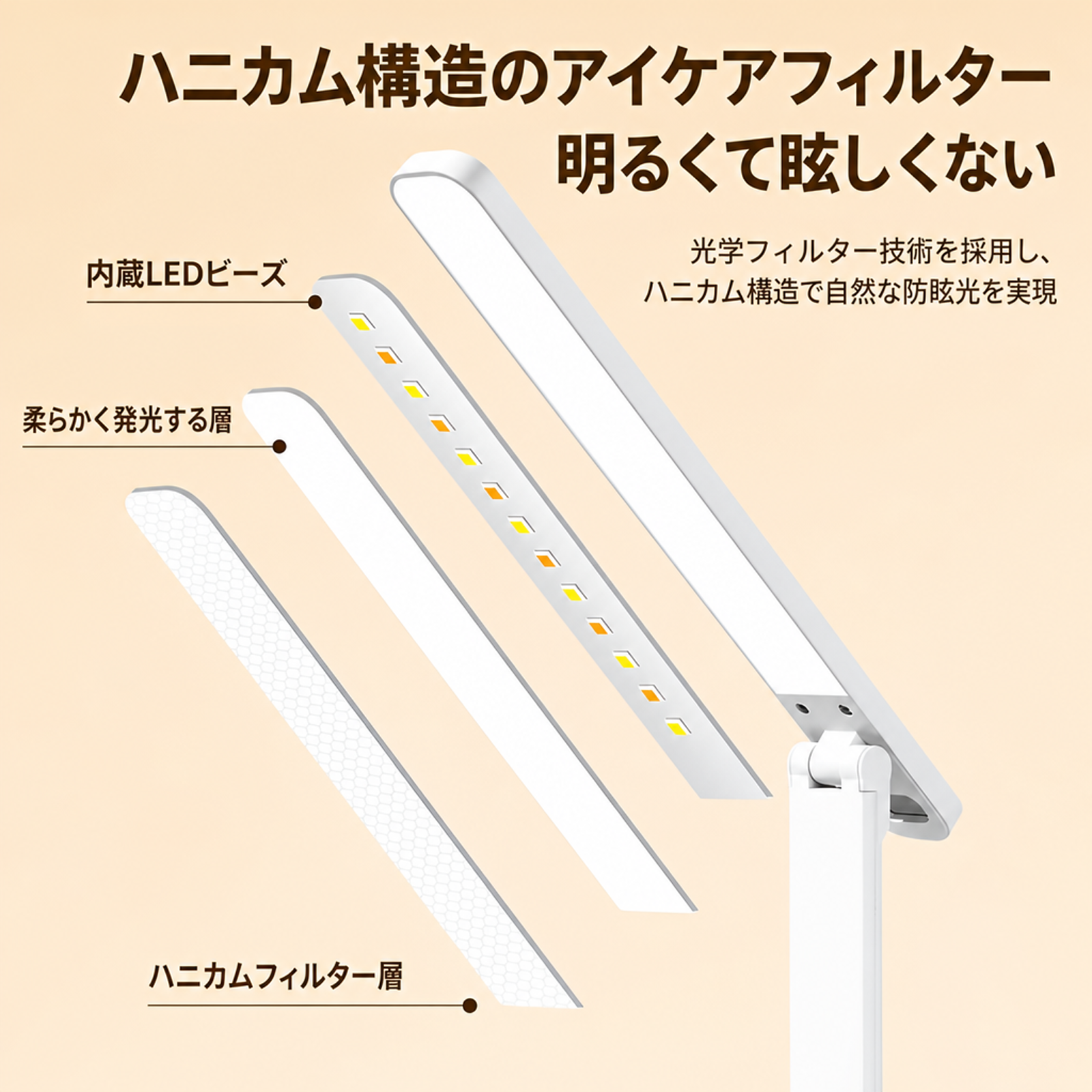 折りたたみ式LEDデスクライト
