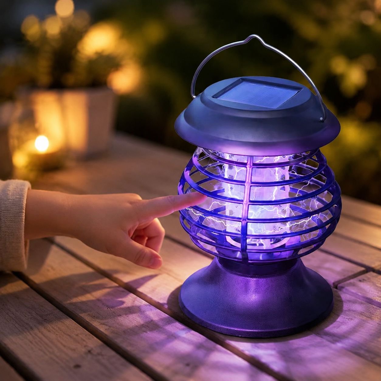 Tragbare solarbetriebene Garten-Mückenlampe, hängbare Außenleuchte
