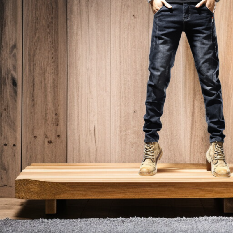 남자 슬림 작은 발바지 춘추 스판 청바지 남자 스판 작은 발바지 춘추 캐주얼 바지