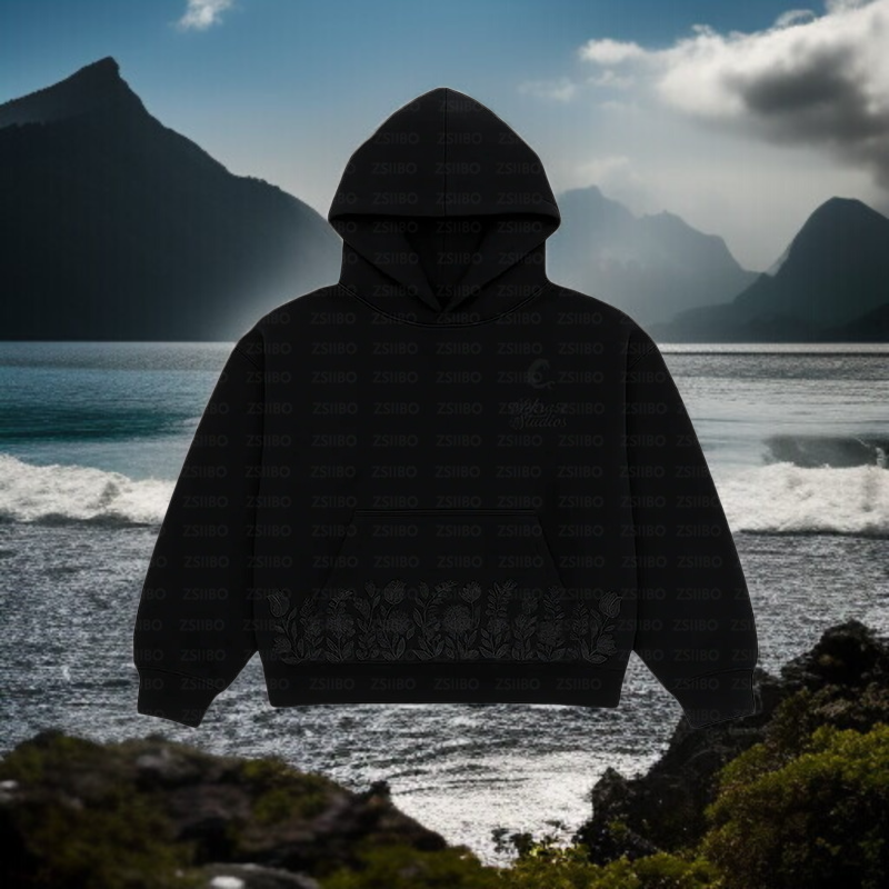 트렌디한 플라워 패턴 후드티 디테일