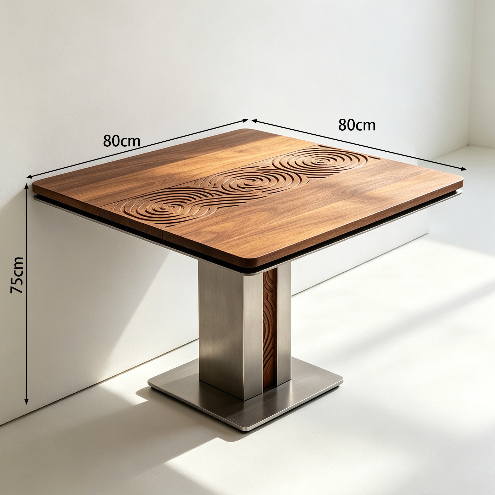 Esszimmertisch mit eleganten Metallbeinen