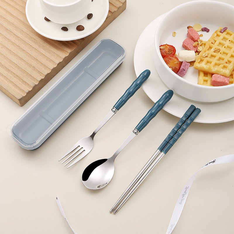 便攜式不鏽鋼餐具三件套