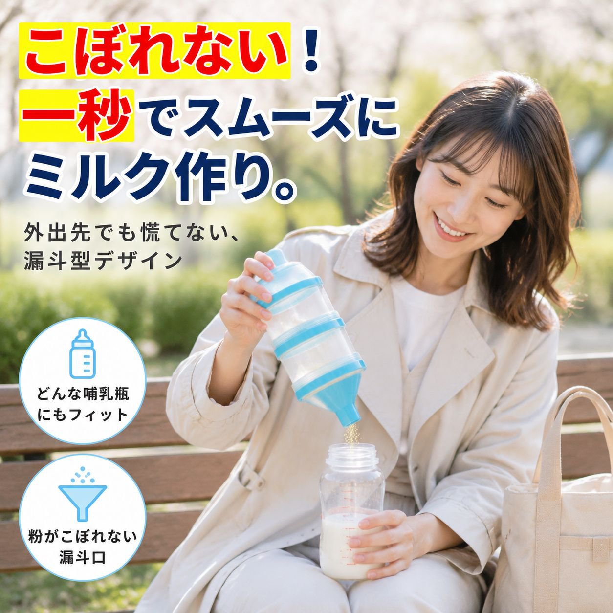3層分けミルクパウダー容器