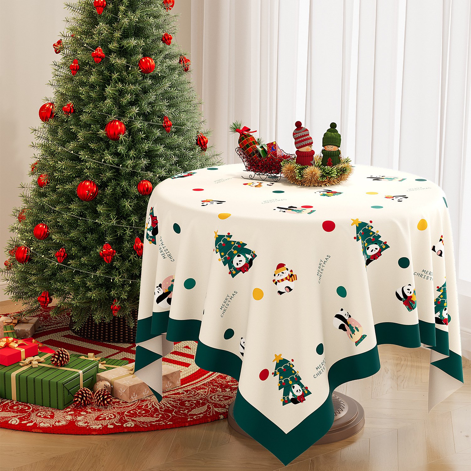 Waterproof & Oil-proof Christmas Party Tablecloth