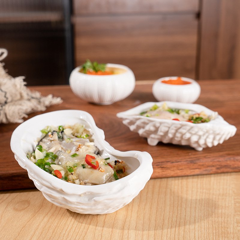 Ceramic sea urchin cup shaped dish