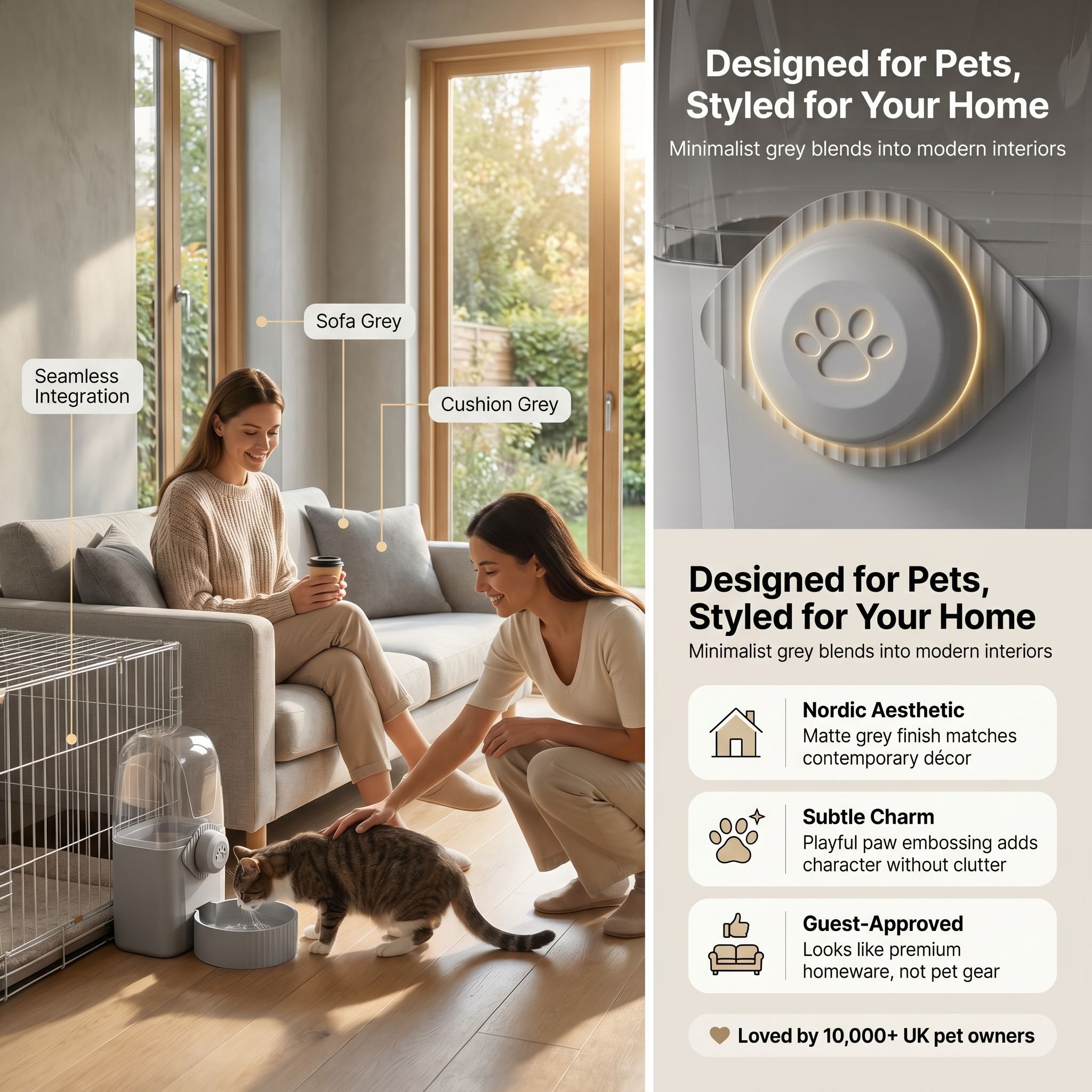 Universal Hanging Water Bottle and Automatic Feeder for Cats and Dogs