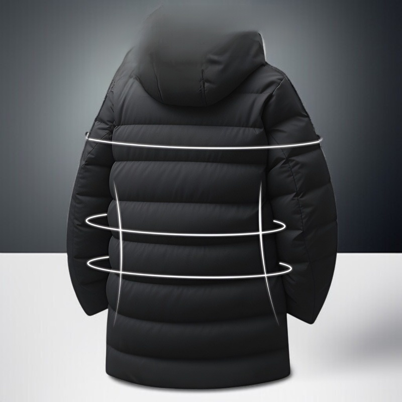 후드 디테일이 돋보이는 남자 패딩 코트