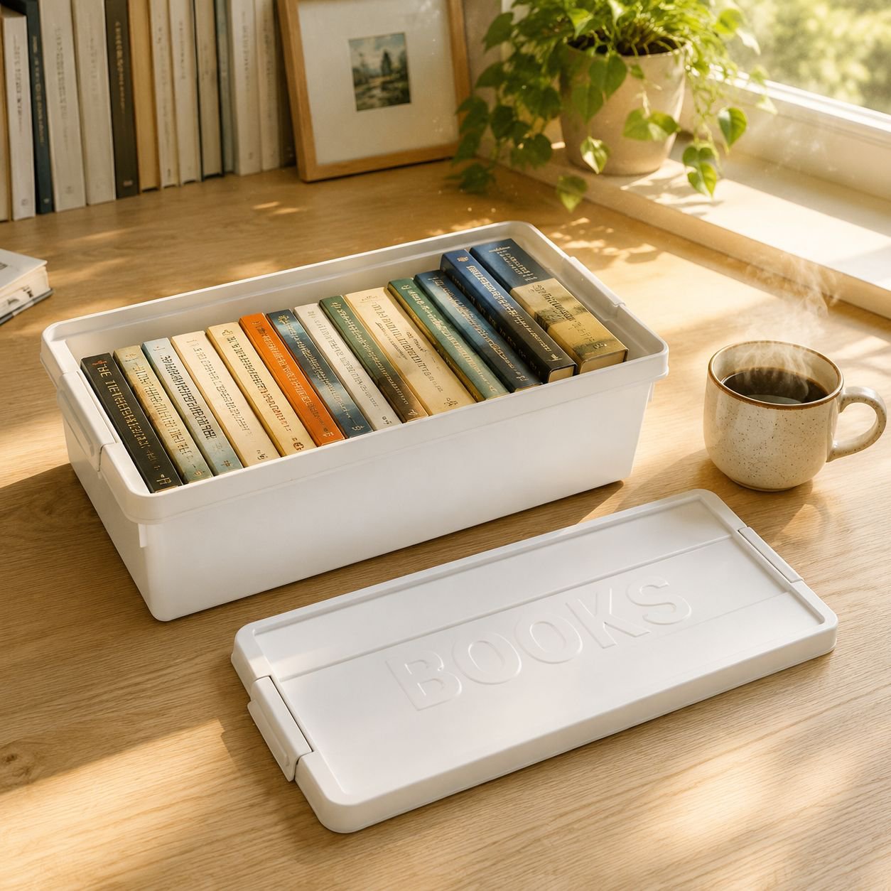 Robuste Bücherbox zur Organisation von Kleinigkeiten