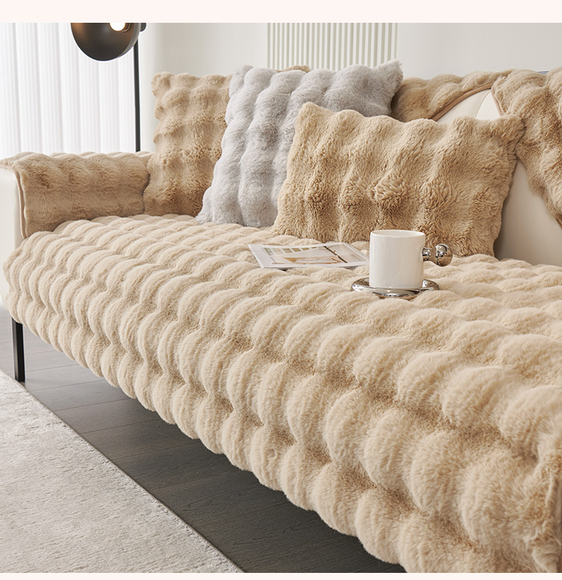 ソファ用滑り止め付き厚手布カバー