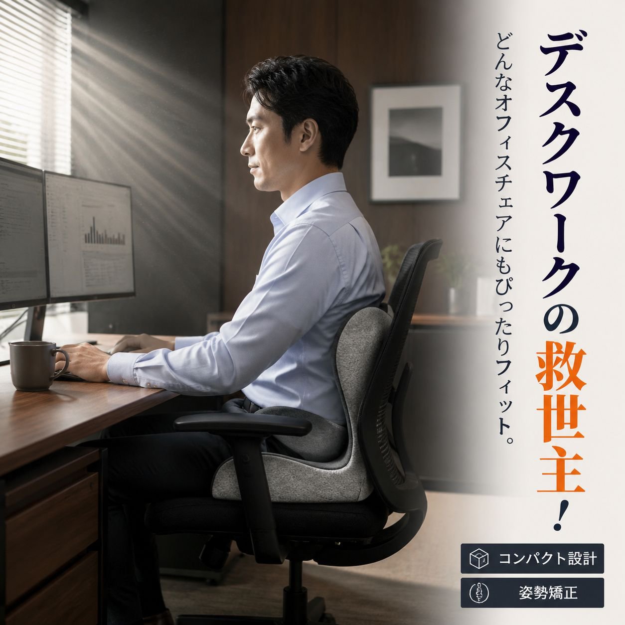 学生オフィスチェア・車用低反発クッションセット