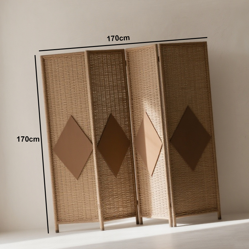 친환경 라탄 소재의 파티션 디테일