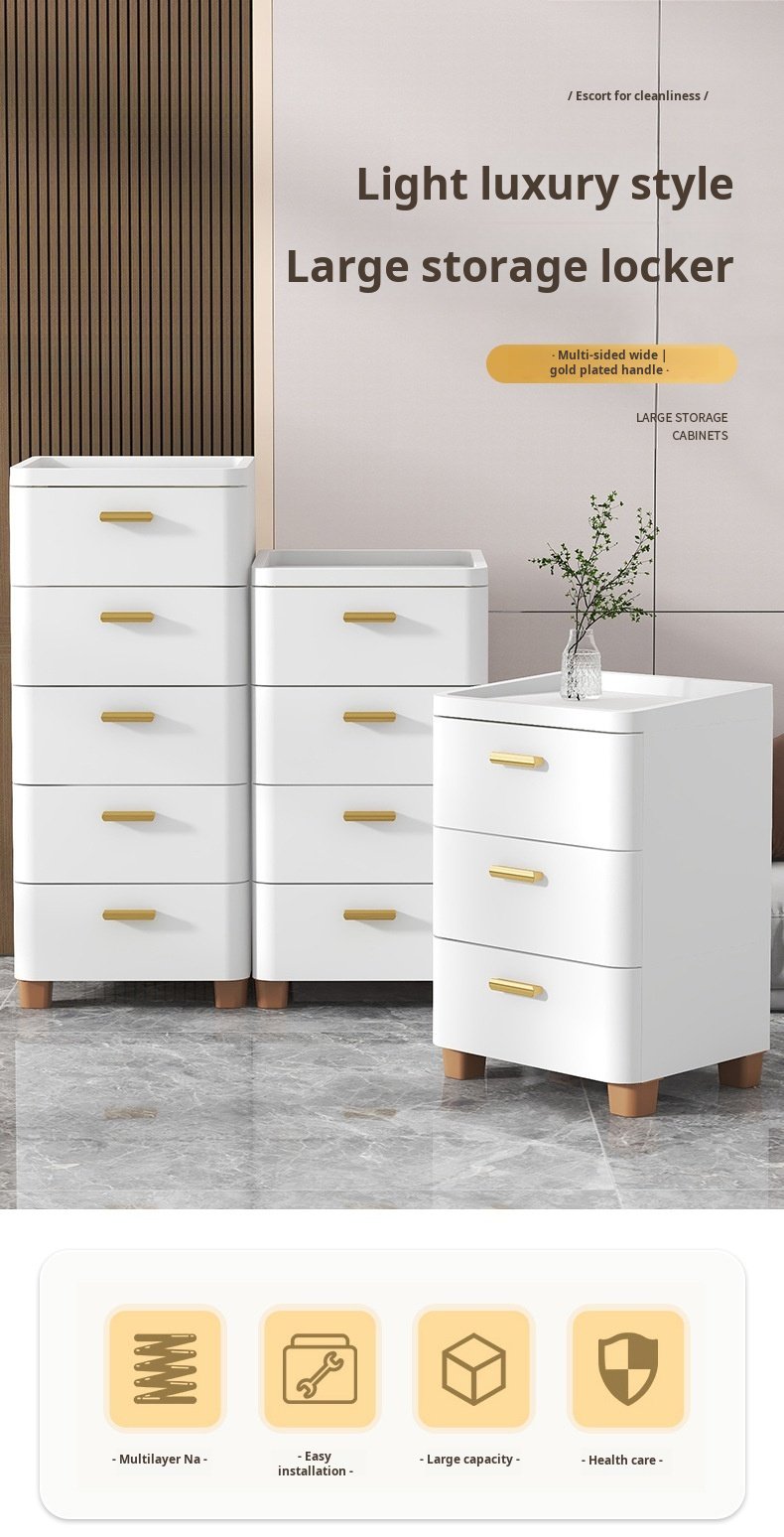 Multi-layer drawer storage cabinet for narrow living room spaces