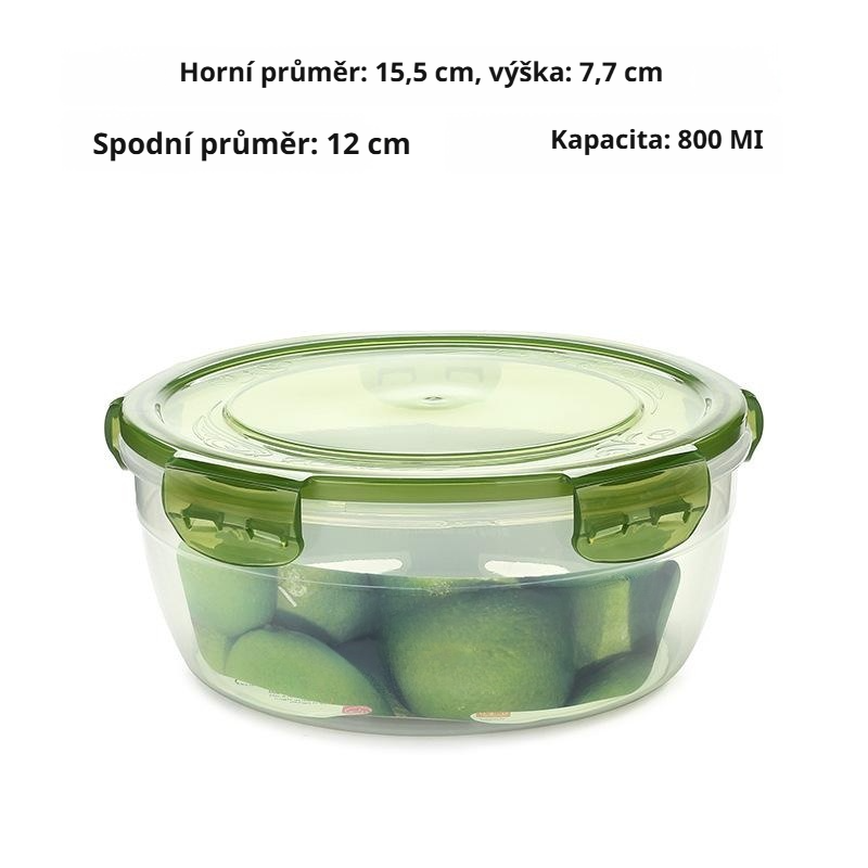 Plastová kulatá miska na jídlo, vhodná do mikrovlnky i lednice, uchovává čerstvost