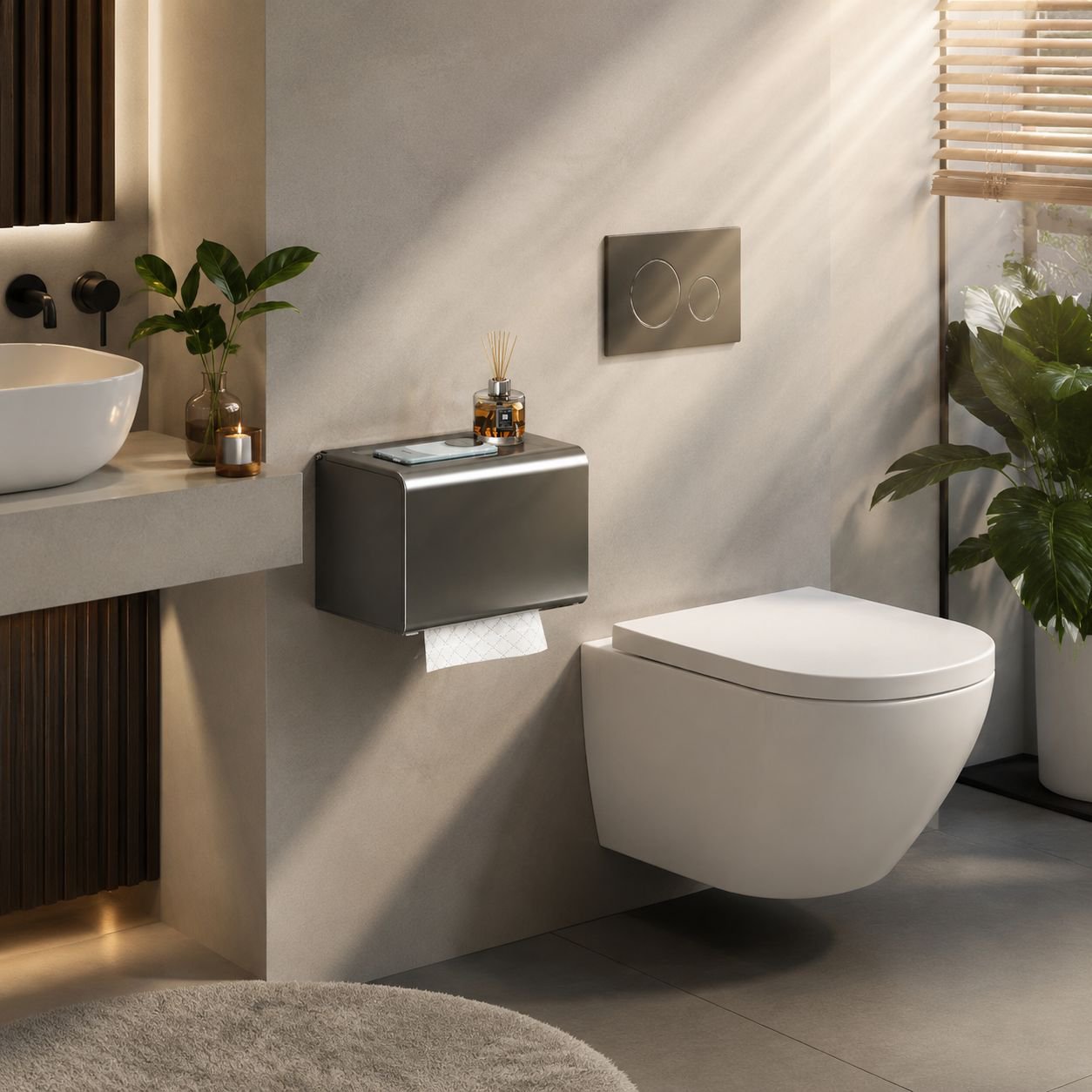 Boîte à papier toilette adaptée à tous les styles de salle de bain