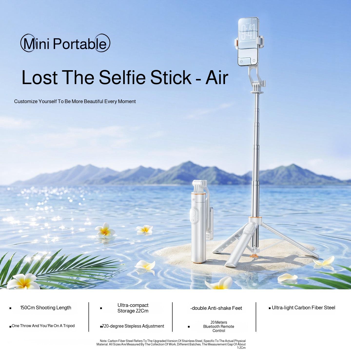New mini selfie stick, floor tripod, extendable handheld stand