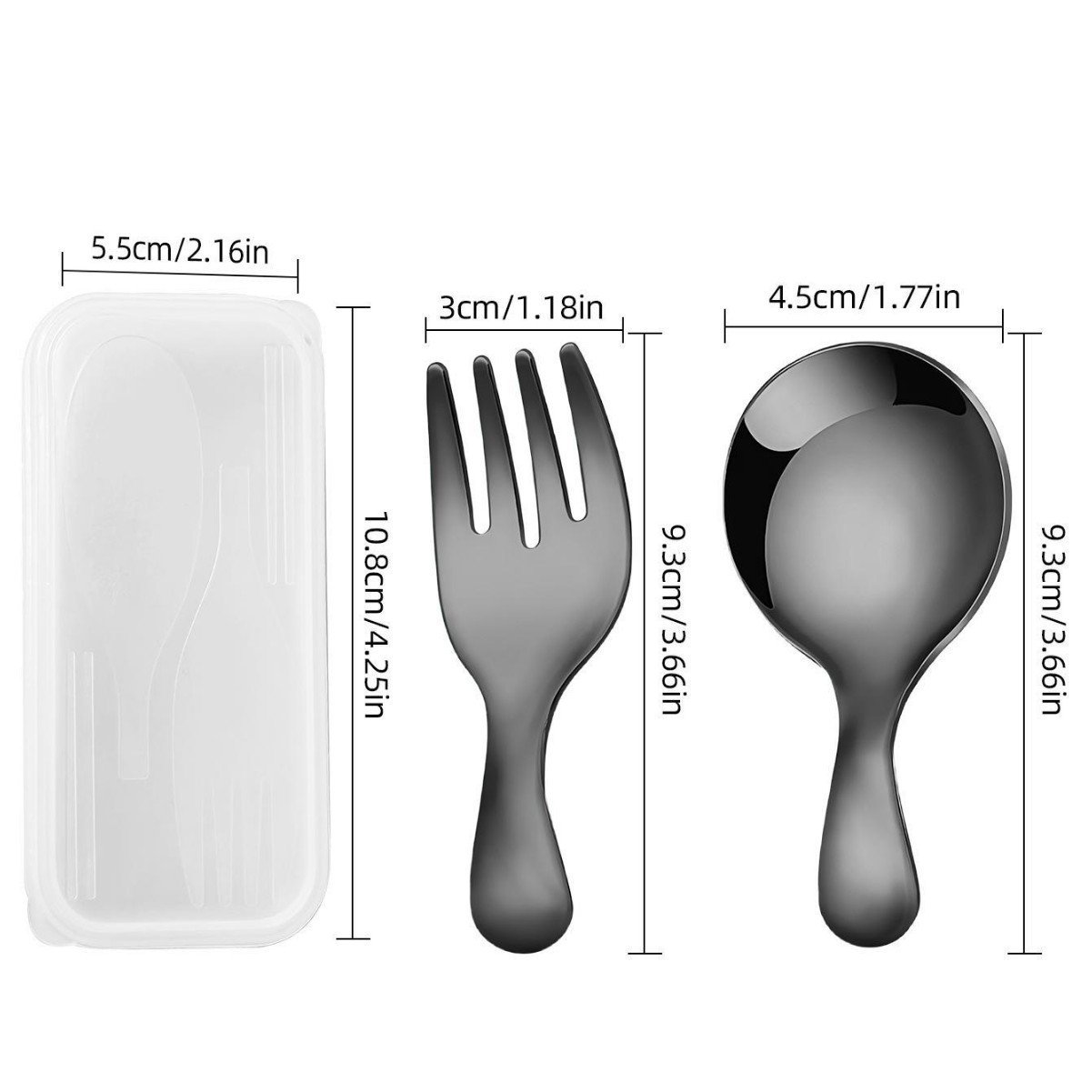 柄の短いフォークとスプーンのセット