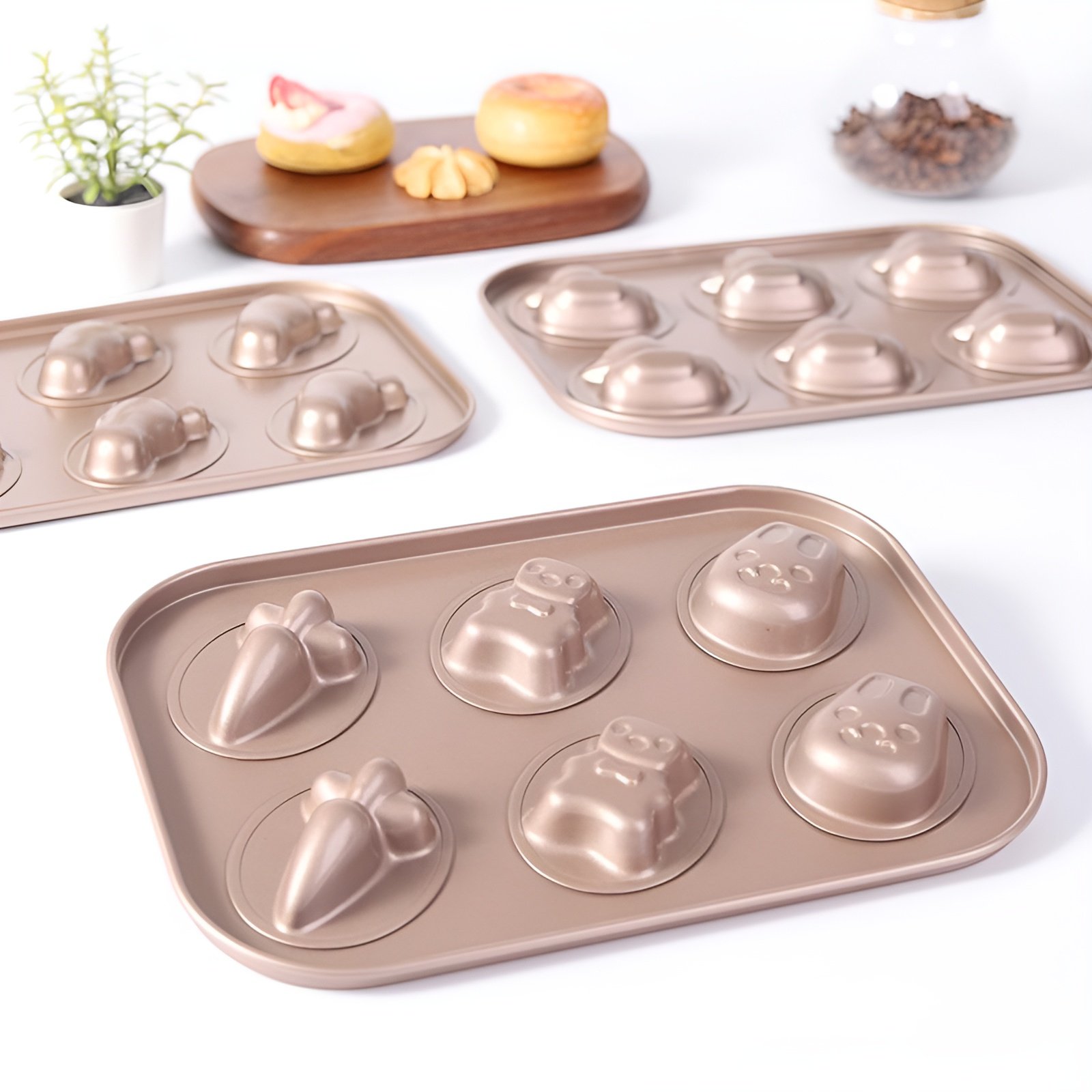 Mini Tier Donut Kuchen Form Kleine Kuchen Papier Tasse Backblech Hause Ofen Backen Werkzeuge