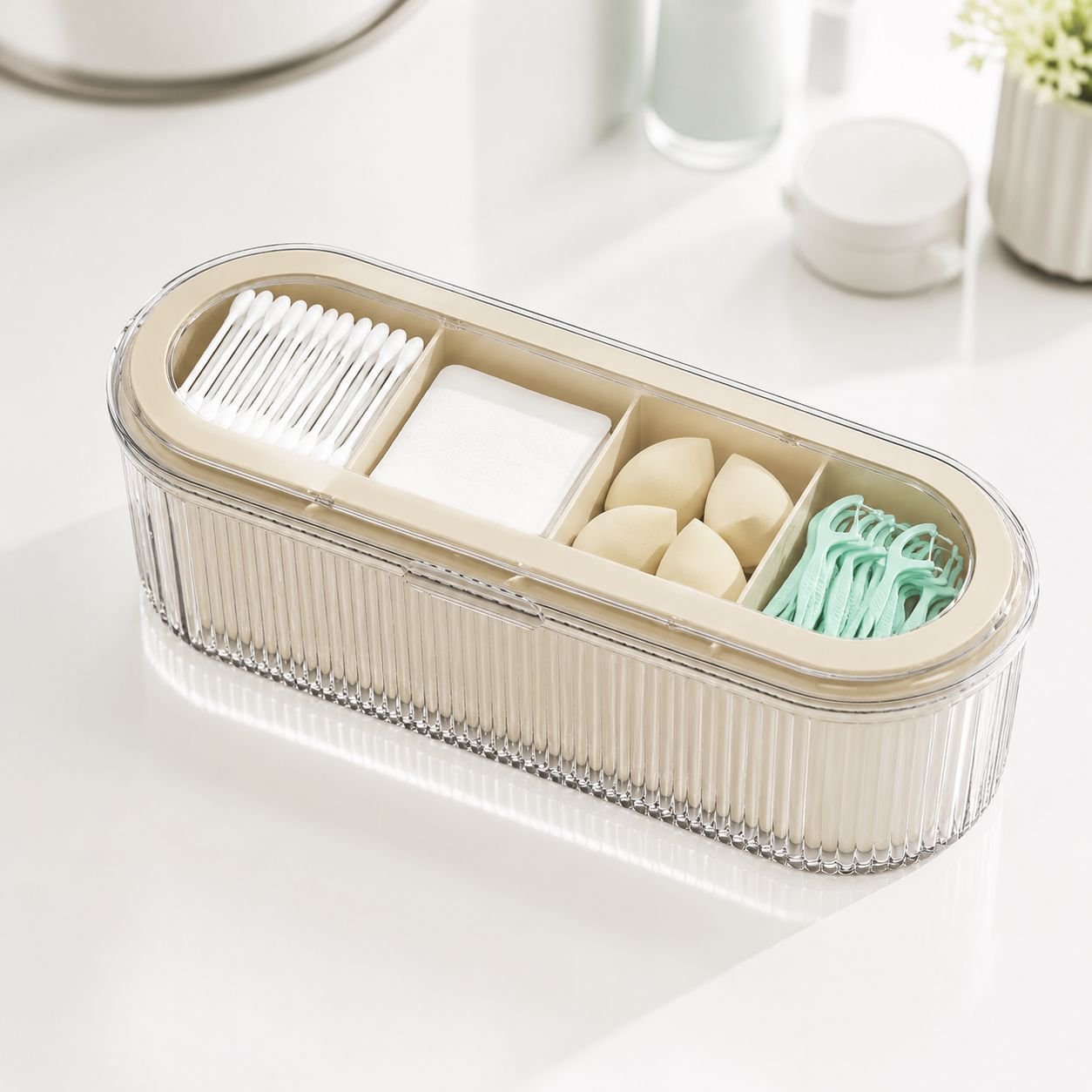 Staubdichte transparente Aufbewahrungsbox mit Deckel für Make-up-Pinsel