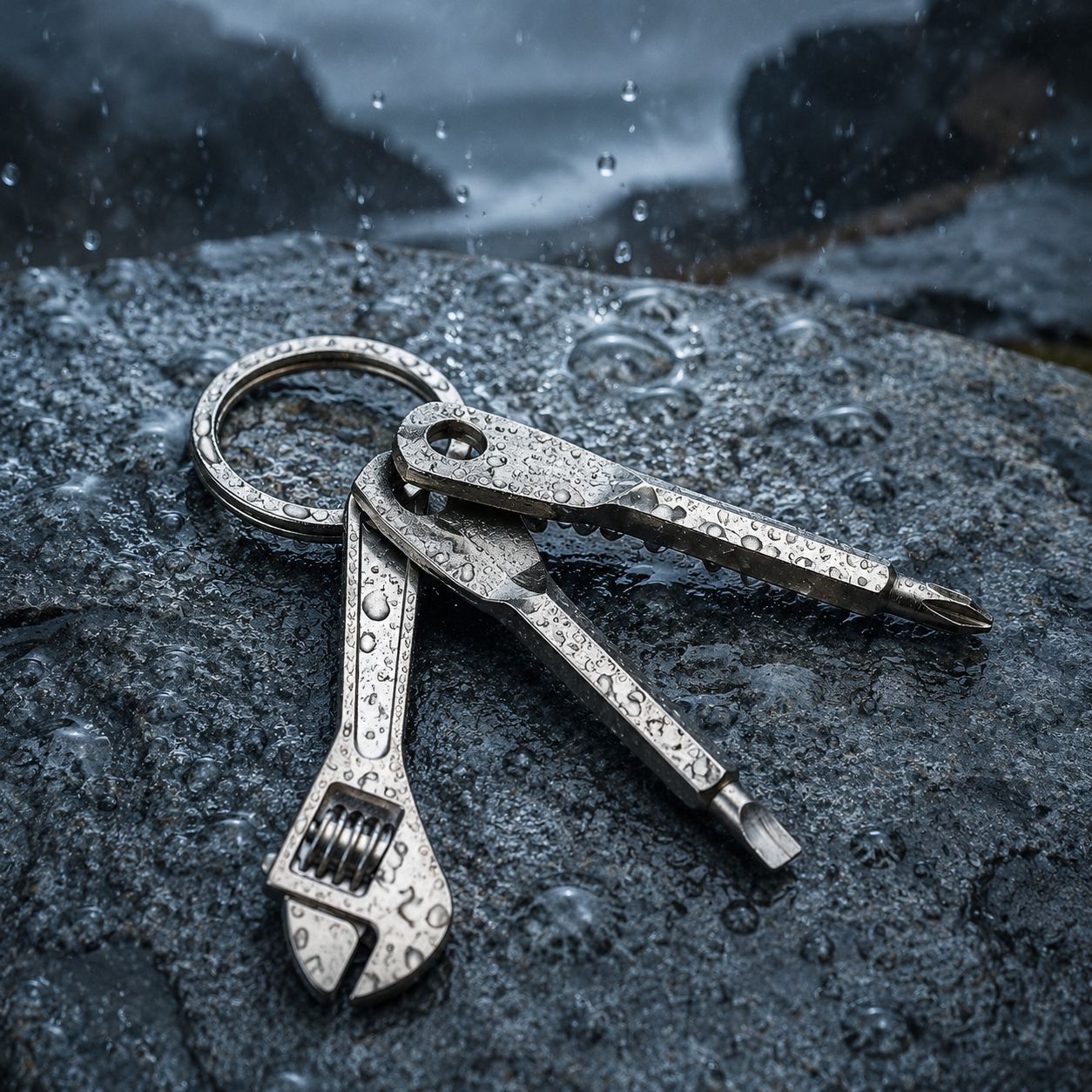 Multifunctional Wrench Keychain Bottle Opener Metal Pendant