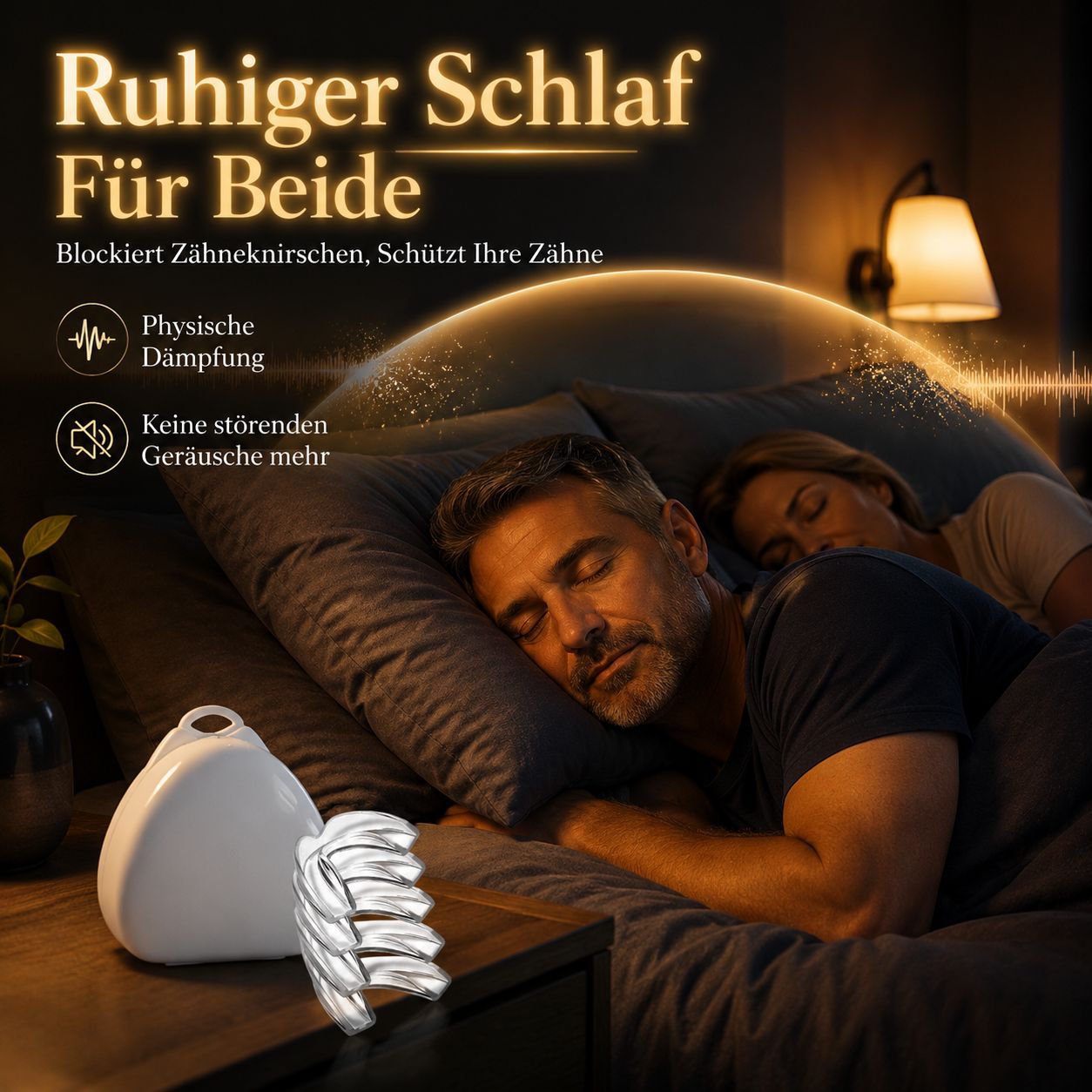 Lebensmittelechter Nachtschutz-Mundschutz gegen Zähneknirschen, Set