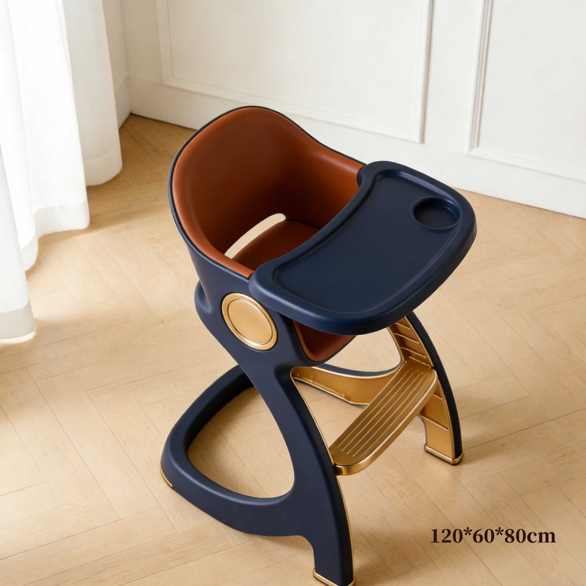 藍金兒童餐椅人體工學設計