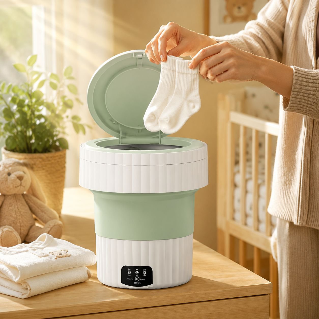 Portable Folding Mini Washing Machine for Underwear - Home Use
