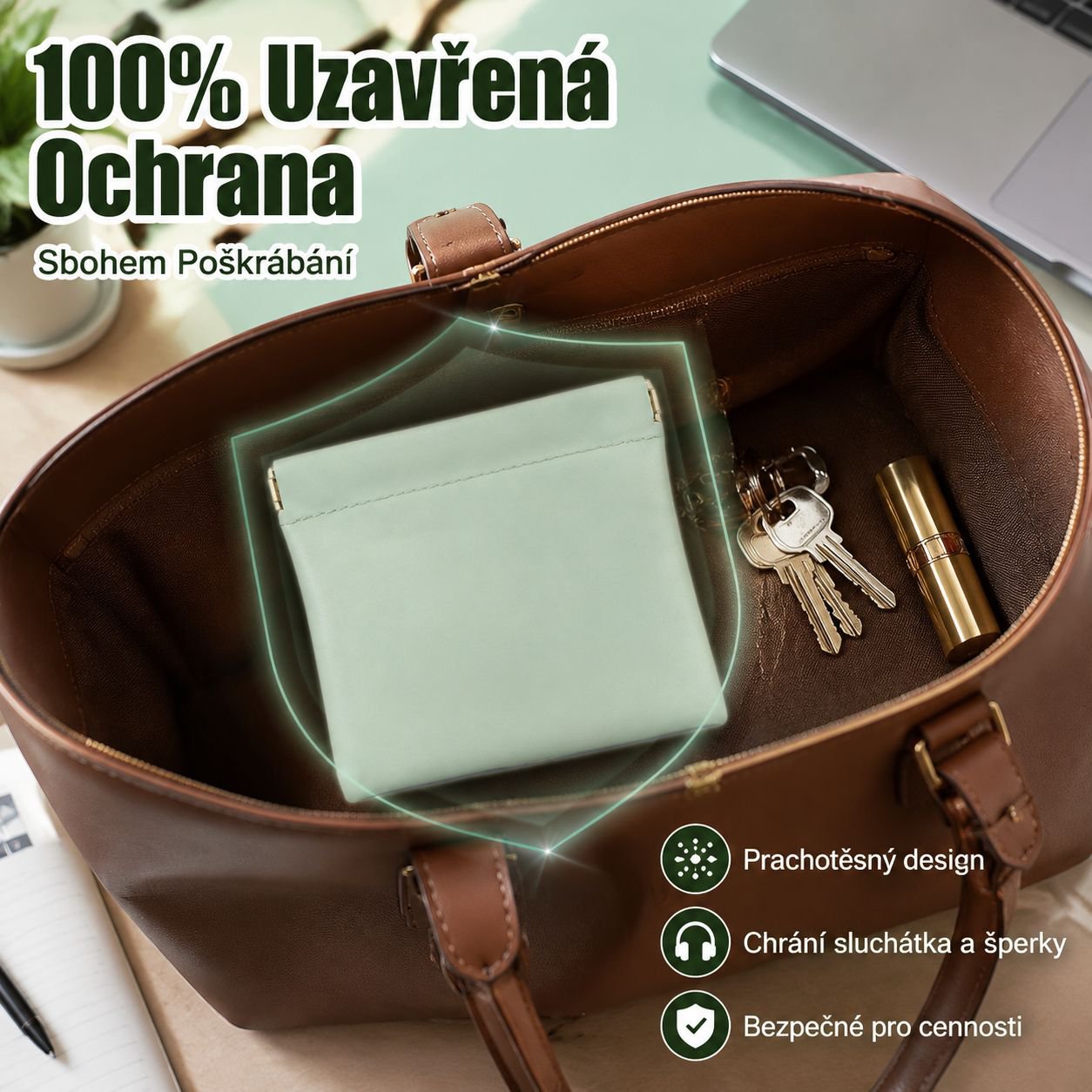 Automaticky zavírací kapsa na drobnosti