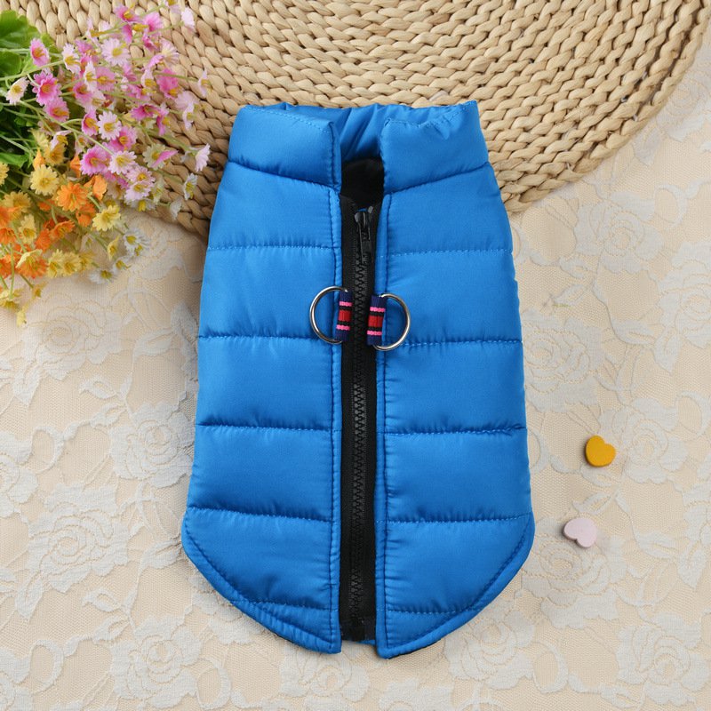 Pet clothing zipper vest warm dog clothing