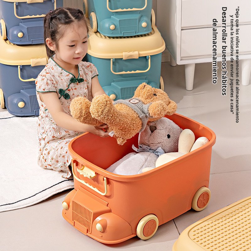 Caja de almacenamiento de juguetes con forma de tren para el hogar, diseño adorable