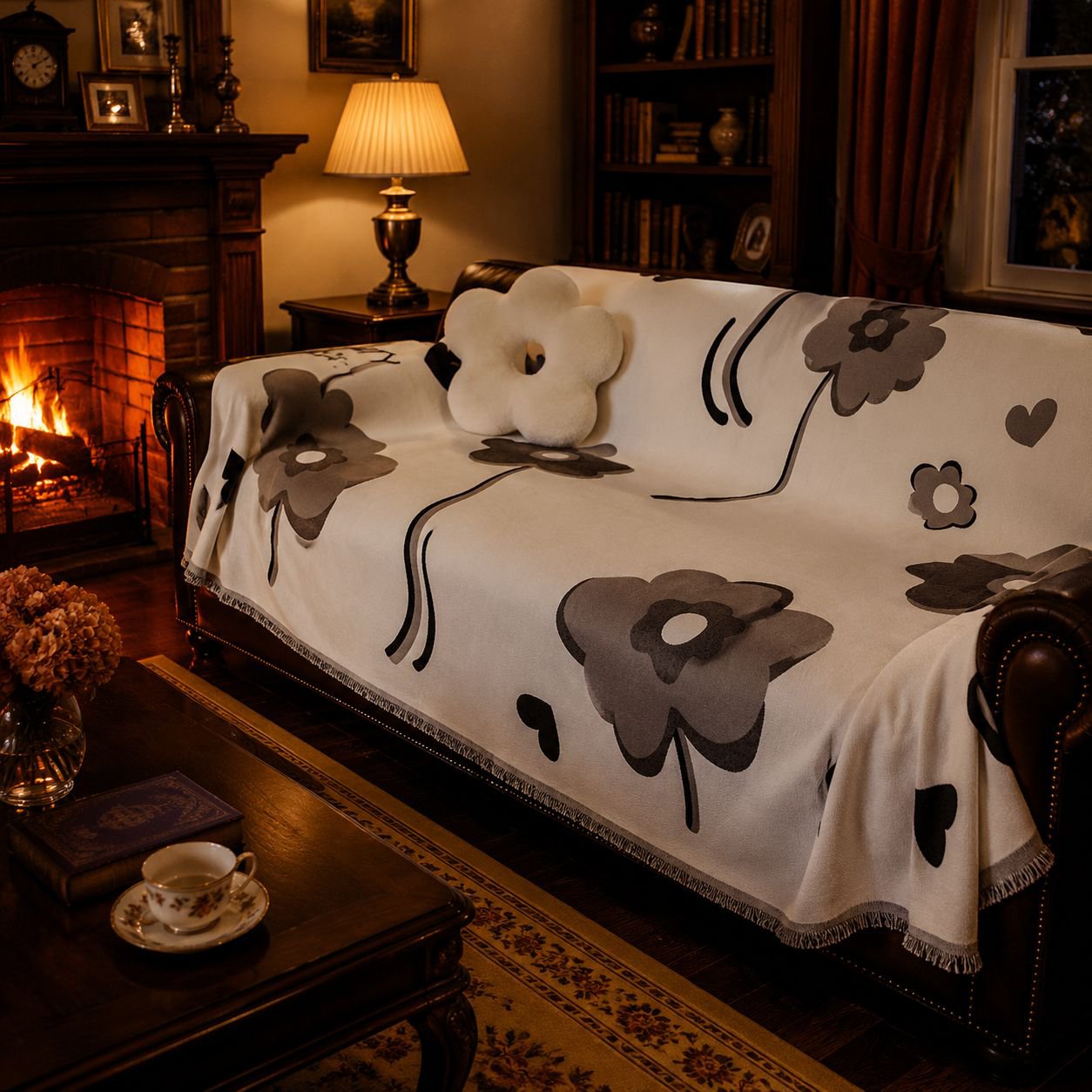 Sofa cover towel showcasing seamless fit