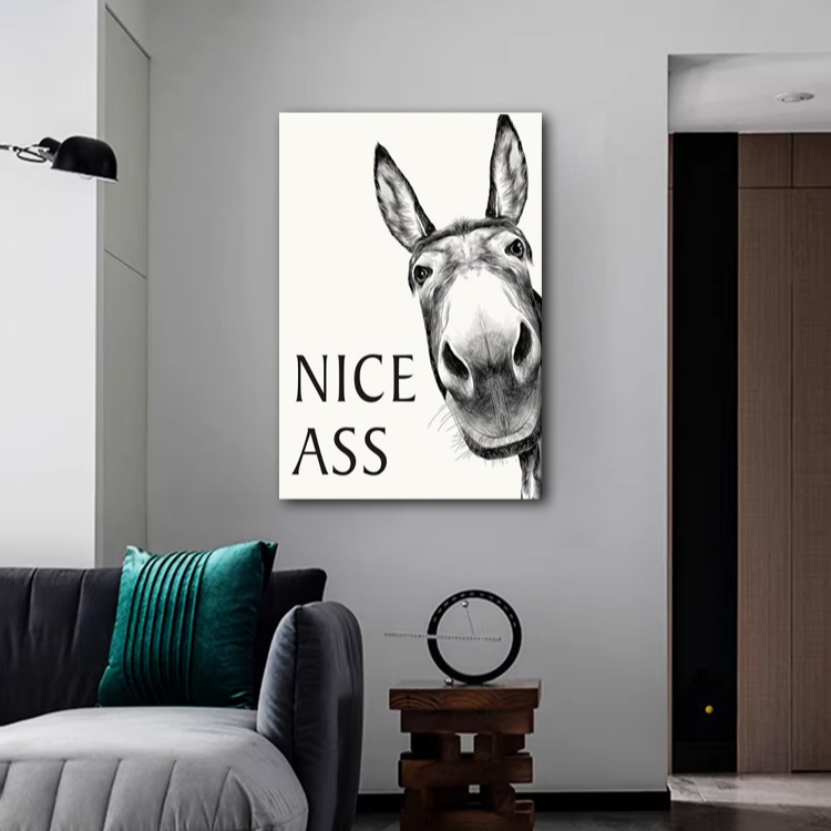  幽默黑白驢動藝術畫新品
