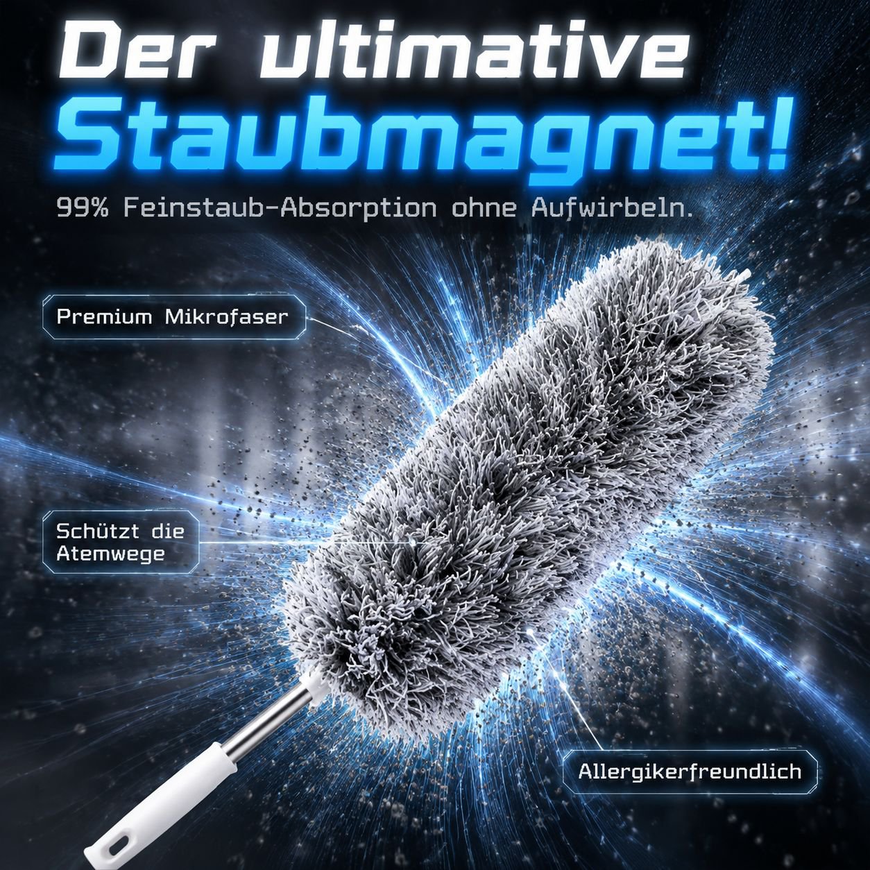 Biegsamer verlängerbarer Deckenstaubwedel