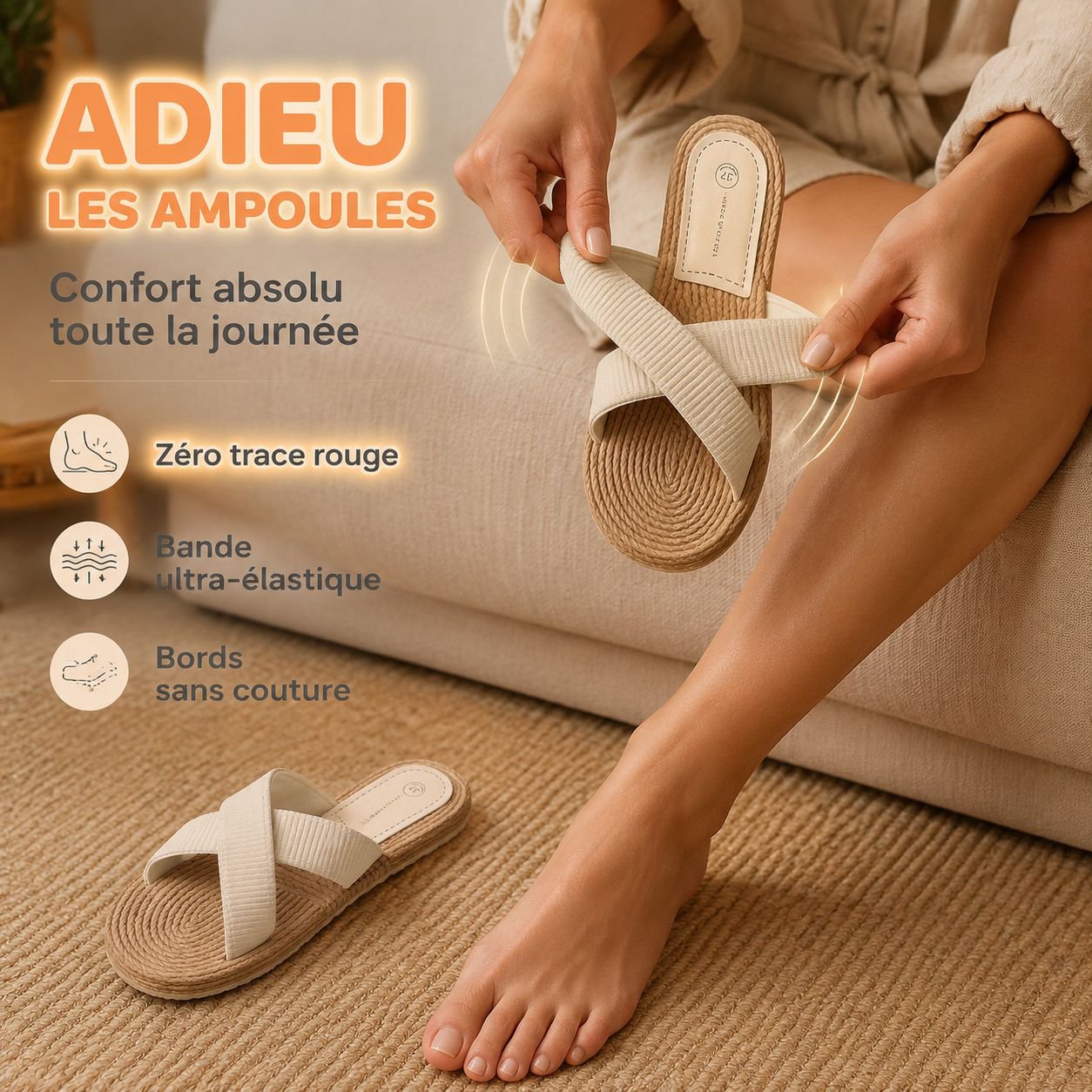 Sandales plates pour femmes, semelle épaisse, antidérapantes, rehaussantes, pour la plage